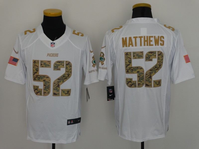 Men's Green Bay Packers Clay Matthews #52 White Jersey